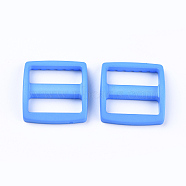 Plastic Buckles, Rectangle, Deep Sky Blue, 33x31.5x7mm, Hole: 9x25.5mm(KY-WH0020-04)