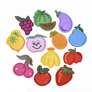 Computerized Embroidery Cloth Iron On/Sew On Patches, Costume Accessories, Grape & Watermelon & Eggplant & Lemon & Peach & Pineapple & Pear & Cherry & Banana & Apple & Strawberry, Mixed Color, 49~81x41~67x1mm, 120pcs/bag(AJEW-S076-045)