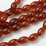 Natural Carnelian Beads Strands, Dyed, Natural Carnelian, Oval, 12x8mm, Hole: 1.2~1.5mm, about 32pcs/strand, 14.5 inch(G080)