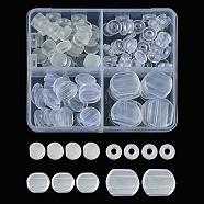 146Pcs 4 Style PVC & Silicone Comfort Clip on Earring Pads, Clip-on Ear Nuts Set, Clear, 6.5~14x2~3mm, Hole: 1.5~10x1~3.5mm(KY-FS0001-19)