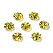 Acrylic Beads, Golden Metal Enlaced, Flower, Yellow, 6.5x6.5x3.5mm, Hole: 1.6mm, about 6250pcs/500g(SACR-C005-01A)