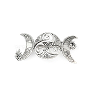 Viking Celtic Zinc Alloy Snap Hair Clips For Women, Moon, 46x100mm(PHAR-B090-01AS-05)