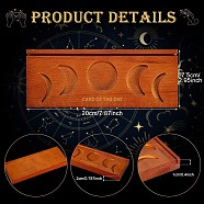 Moon Phase Pattern Wooden Tarot Card Holders, Divination Supplies, Home Decoration, Rectangle, Peru, 200x75x20mm(WICR-PW0016-09)