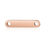 201 Stainless Steel Links connectors, Oval, Rose Gold, 15x3x1.7mm, Hole: 1.4mm(STAS-S105-T602D-3)
