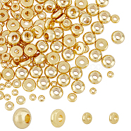160Pcs 4 Style Brass Flat Round Spacer Beads, Golden, 3~6x1.5~4mm, Hole: 1~2mm, 40pcs/style(KK-FH0006-43)