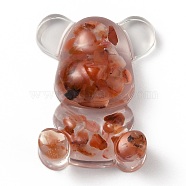 Resin Display Decorations, with Natural Agate Chips Inside, Bear, 53.5~53.8x41~41.5x17.5~21mm(DJEW-H001-B27)