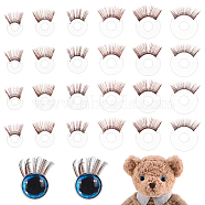 Elite 24Pcs 6 Style Acrylic Doll Eyelashes, Doll Eye Make Up Accessories, for Doll DIY Craft Making, Coconut Brown, 13~26mm, 4pcs/style(DOLL-PH0001-41B)