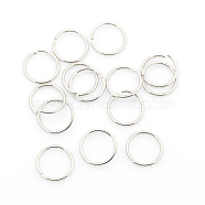 304 Stainless Steel Open Jump Rings, Stainless Steel Color, 18 Gauge, 10x1mm, Inner Diameter: 8mm, about 1500pcs/bag(STAS-J013-10x1mm-01)