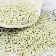 Baking Paint Glass Seed Beads, Cylinder, Mint Cream, 2x1.5mm, Hole: 1mm, about 5599pcs/50g(X-SEED-S042-05B-63)