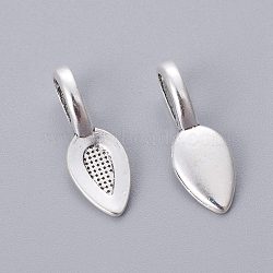 Tibetan Style Alloy Glun-on Flat Pad Bails for Pendants Making, Cadmium Free & Lead Free, Antique Silver, 21x7x6mm, Hole: 6x4mm, about 1700pcs/1000g(TIBEP-3348-AS-RS)