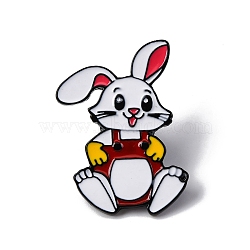 Rabbit Enamel Pins, Alloy Brooches for Backpack Clothes, Red, 35.5x26.5mm(JEWB-D300-02EB-01)