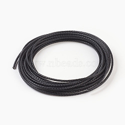 Braided Leather Cord, Leather Jewelry Cord, Jewelry DIY Making Material, Dyed, Round, Black, 4mm, about 10.93 yards(10m)/bundle(WL-F009-B02-4mm)