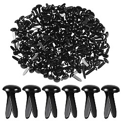 200Pcs Eco-Friendly Stoving Varnish Iron Brads, Scrapbooking, Photo Album, Embellishment Wedding Supplies, Children Puppy Dolls Decoration, Black, 1.2x0.8cm(DIY-SZ0005-70)