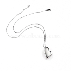 Stainless Steel Heart Urn Ashes Pendant Necklace, Memorial Jewelry for Men Women, Stainless Steel Color, Heart: 1.14x0.71 inch(2.9x1.8cm)(BOTT-PW0007-08)