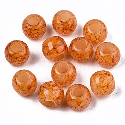 Imitation Gemstone Style Acrylic Beads, Round, Coral, 8x7mm, Hole: 3mm, about 2150pcs/500g(MACR-T036-09)