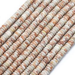 Frosted Natural Netstone Beads Strands, Rondelle, 6x2mm, Hole: 0.7mm, about 182pcs/strand, 15.16''(38.5cm)(G-K389-C08-01)