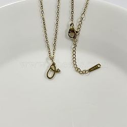 304 Stainless Steel Letter Pendant Necklaces, Golden, Lead Free & Nickel Free & Cadmium Free, Letter O, 20.08~20.28 inch(51~51.5cm), charm: 11.5x8.5mm(NJEW-WH0027-04O-G-NR)