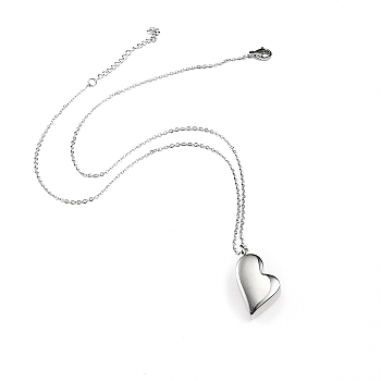 Stainless Steel Heart Urn Ashes Pendant Necklace, Memorial Jewelry for Men Women, Stainless Steel Color, Heart: 1.14x0.71 inch(2.9x1.8cm)