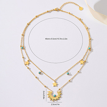 Exquisite Middle Eastern Ramadan Blue Diamond Bead Necklace Set for Women.
