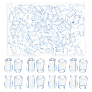 90Pcs PVC Hook Hanger Tube Cap, Clear, 13x8mm, Inner Diameter: 4mm, 90pcs