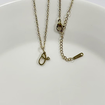304 Stainless Steel Letter Pendant Necklaces, Golden, Lead Free & Nickel Free & Cadmium Free, Letter O, 20.08~20.28 inch(51~51.5cm), charm: 11.5x8.5mm