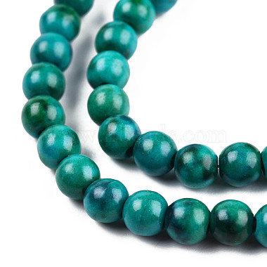 Dyed Natural Ocean White Jade Round Bead Strands(G-R295-4mm-07)-2
