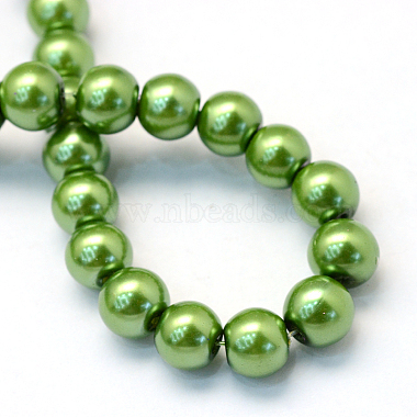 Baking Painted Pearlized Glass Pearl Round Bead Strands(HY-Q003-10mm-13)-4