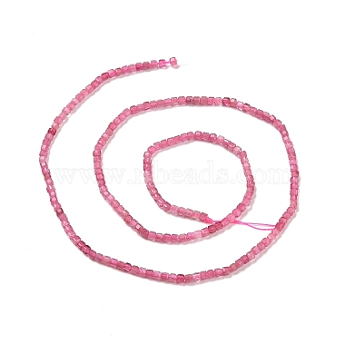 Натуральный розовый турмалин бисер нитей(G-C009-B20)-3