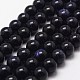Perles bleues Goldstone brins(X-G-D840-81-4mm)-1