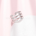 304 Stainless Steel Cuff Open Rings, Stainless Steel Color, 10.5mm, Inner Diameter: 17.6mm(RJEW-P176-01P)