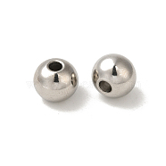 Tarnish Resistant 304 Stainless Steel Beads, Round, Stainless Steel Color, 10x8mm, Hole: 3mm(STAS-N009-10)