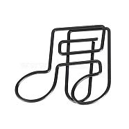 Musical Note Shape Iron Paper Clips, Cute Paper Clips, Funny Bookmark Marking Clips, Black, 36x30.5x2mm(TOOL-F013-02A)