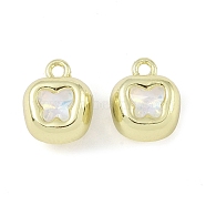 Rack Plating Alloy Beads, with Crystal Color Rhinestone, Butterfly, Golden, 12x10x8.5mm, Hole: 1.6mm(FIND-B038-08G)