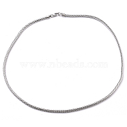 304 Stainless Steel Chain Necklaces, Snake Chain, Stainless Steel Color, 23.94 inch(60.8cm)(NJEW-P295-04P)