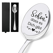 Stainless Steel Spoons, with Packing Box, Word, 195x32mm(AJEW-WH0537-006)