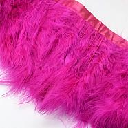 Fashion Feather Cloth Strand Costume Accessories, Deep Pink, 120~190x28~56mm, about 2m/bag(FIND-Q040-06H)