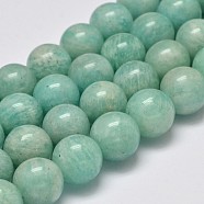 Grade AB Natural Amazonite Round Bead Strands, 8mm, Hole: 1mm, about 48pcs/strand, 15.5 inch(G-M296-06-8mm)