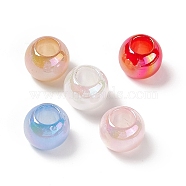 Opaque Acrylic Beads, AB Color, Round, Mixed Color, 15.5x12.5mm, Hole: 7.8mm(OACR-C008-08)