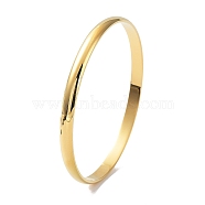 Ion Plating(IP) Fashion Polished 304 Stainless Steel Plain Bangles, Golden, 2-1/2 inch(6.5cm)(BJEW-L664-024C-G-01)