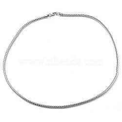 304 Stainless Steel Chain Necklaces, Snake Chain, Stainless Steel Color, 23.94 inch(60.8cm)(NJEW-P295-04P)