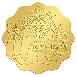 Self Adhesive Gold Foil Embossed Stickers, Medal Decoration Sticker, Magic Circle, 5x5cm(DIY-WH0211-160)