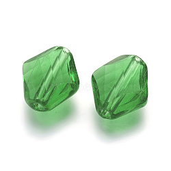 K9 Glass, Imitation Austrian Crystal Beads, Grade AAA, Faceted, Rhombus, Lime Green, 14~14.5x12x5~7mm, Hole: 0.9~1mm(SWAR-F080-12x14mm-15)