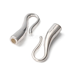 Tibetan Style Hook and Eye Clasps, Lead Free and Cadmium Free, Silver, 31x11x7mm, Hole: 4mm(TIBE-LF11268YKG-S-LF)