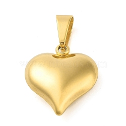 PVD Vacuum Plating 304 Stainless Steel Pendants, Heart Charm, Golden, 22x20x7.5mm, Hole: 9x5.2mm(STAS-R229-04B-G)