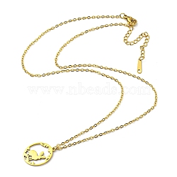 304 Stainless Steel Pendant Necklaces, Hollow Rabbit, Golden, 17.76 inch(45.1cm)(NJEW-Z025-05G)