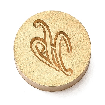 Golden Tone Brass Letter Stamps, with Black Wooden Handles, for DIY Wax Seal Stamps, Letter H, 79.5x12x12mm