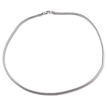 304 Stainless Steel Chain Necklaces, Snake Chain, Stainless Steel Color, 23.94 inch(60.8cm)