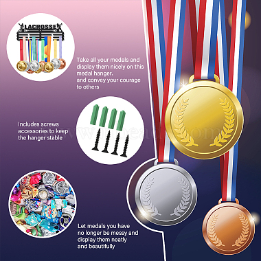 Support mural d'affichage de support de cintre de médaille de fer de thème sportif(ODIS-WH0021-552)-4