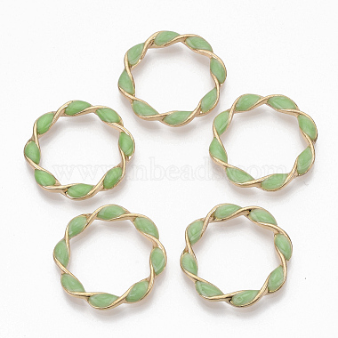 Light Gold Medium Spring Green Ring Alloy Linking Rings