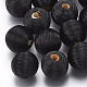 Wood Beads Covered with Polyester Cord Wire(WOVE-S117-16mm-01)-2